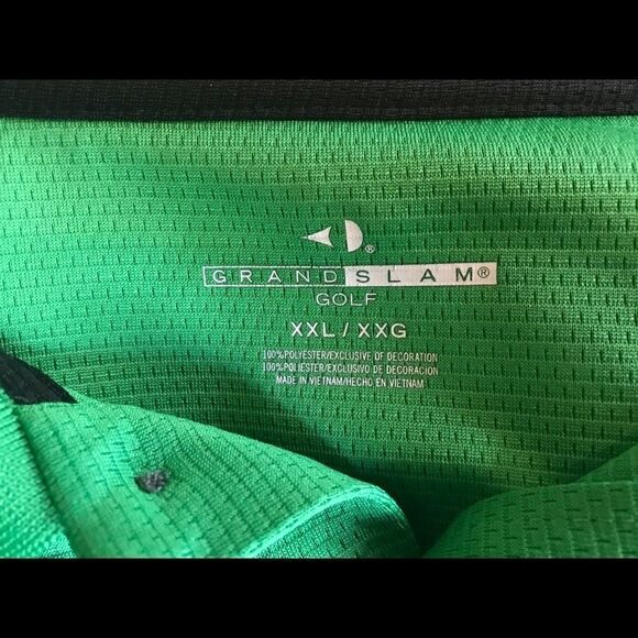 Grand Slam XXL/ XXG Green & Black Polo - Picture 2 of 7